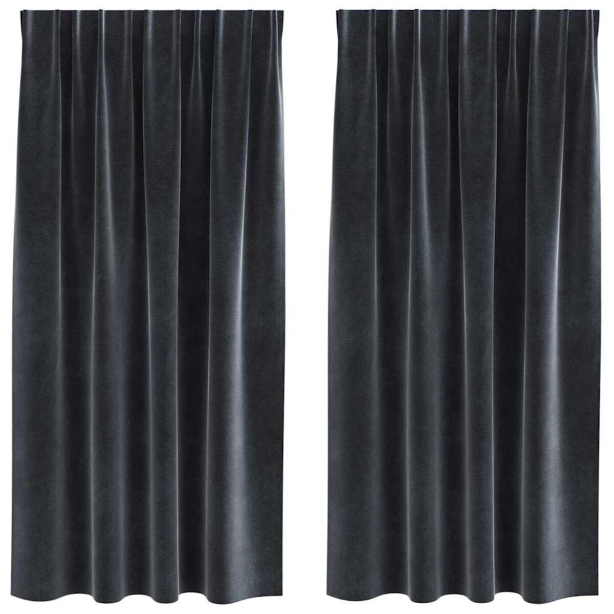 vidaXL Zasłony z zasłonami 2 pcs ciemno szary 140 x 175 cm Aksamit