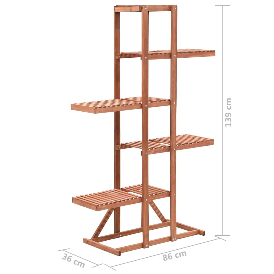 vidaXL Regał na rośliny z drewna cedrowego, 86 x 36 x 139 cm