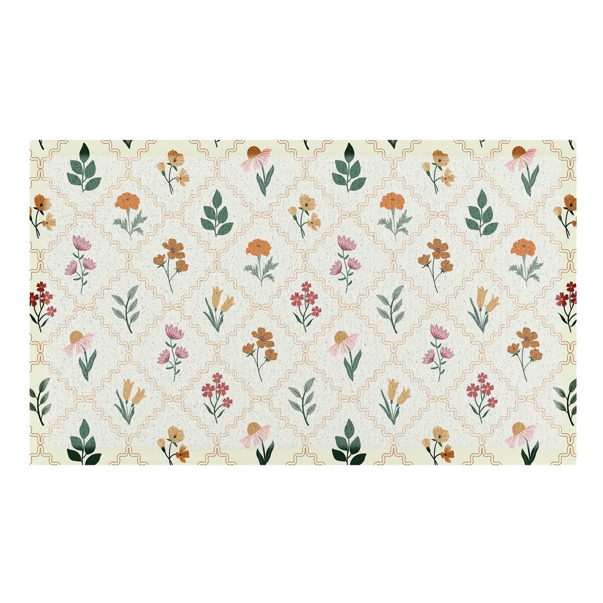 Wycieraczka zewnętrzna z motywem kwiatowym w stylu vintage - (70 x 40 cm)