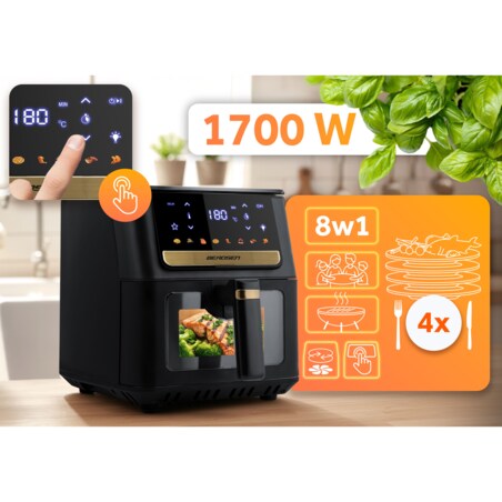 Frytkownica beztłuszczowa Berdsen BD-655 Air Fryer 6,5l 1700W czarny 365501