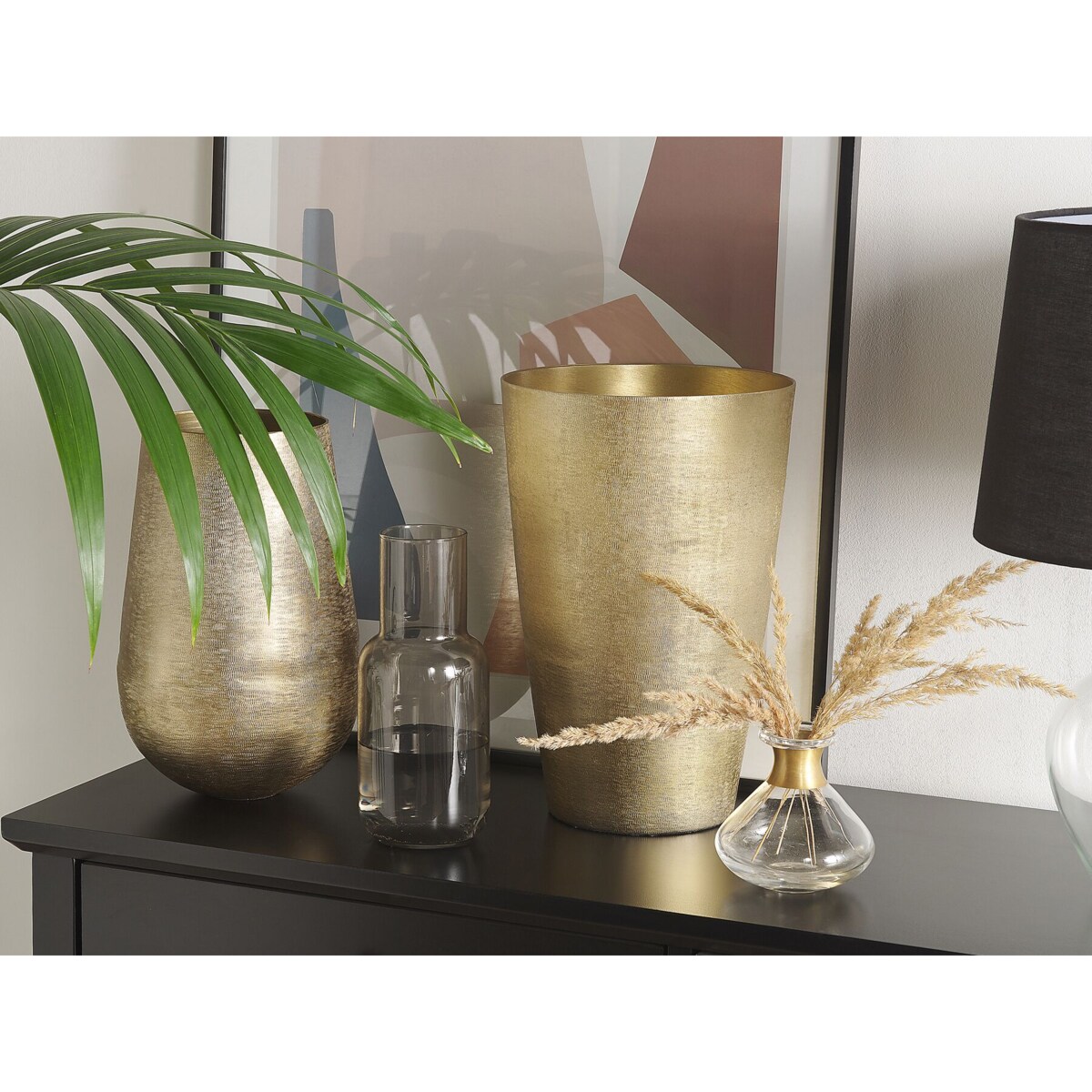 Wazon na kwiaty metalowy złoty AMRIT