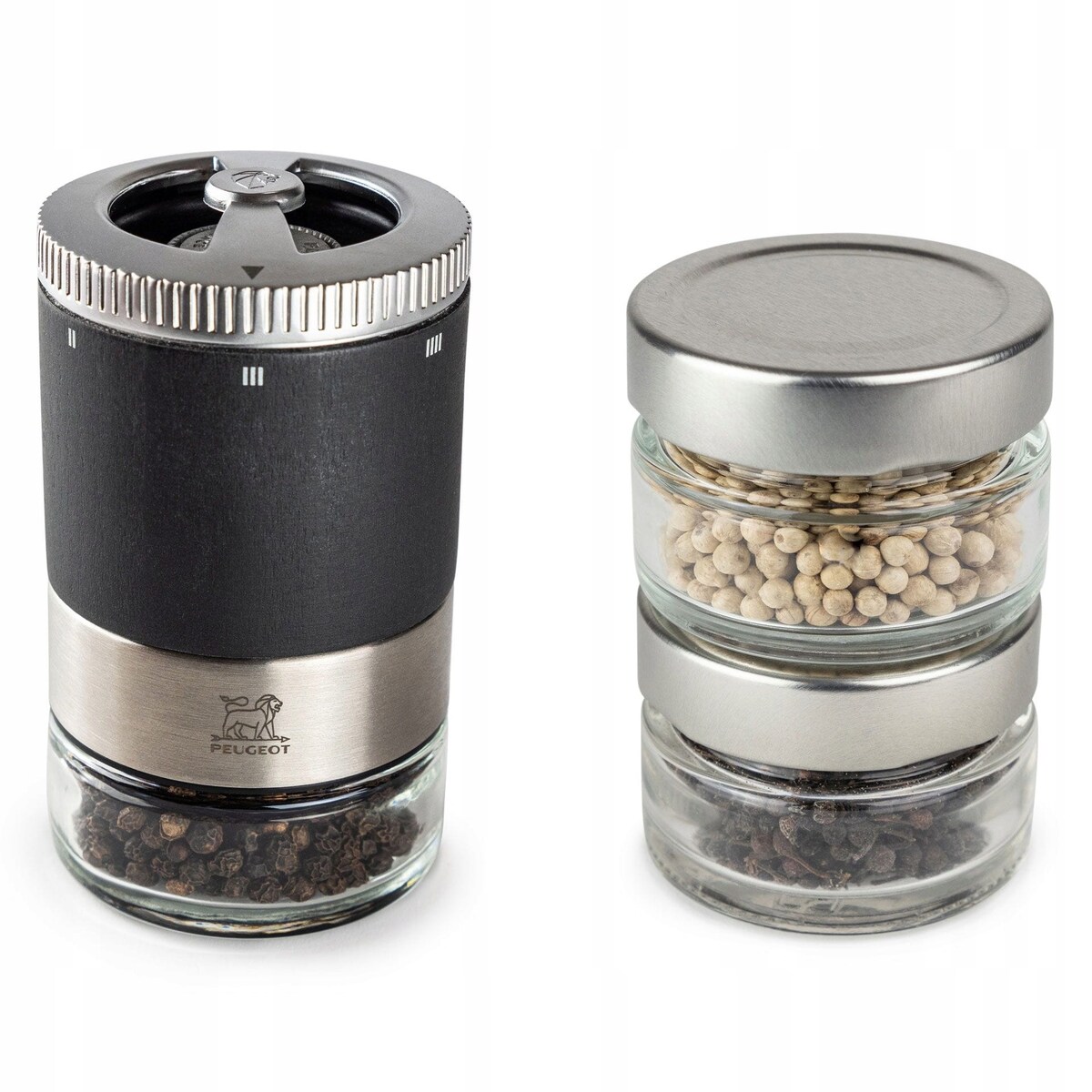 MŁYNEK do PIEPRZU Peugeot Maestro ZESTAW Prezentowy Pojemniki i Pieprz