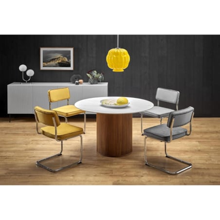 Krzesło tapicerowane K510 VELVET musztardowe