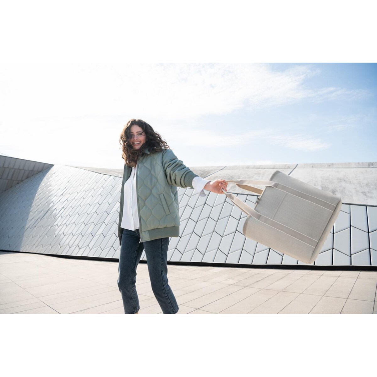 Torba THERMOSHOPPER, herringbone sand