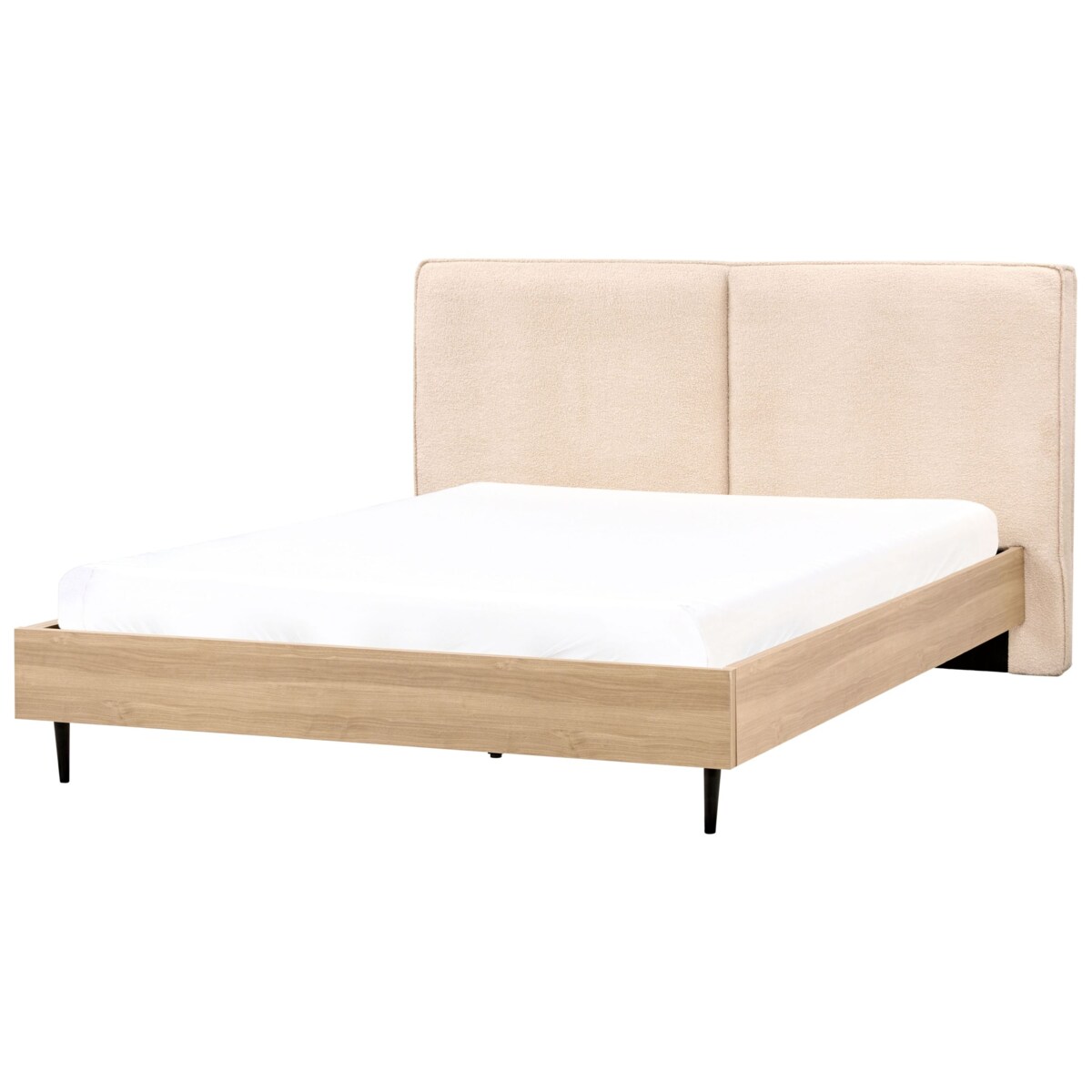 Łóżko Boucle IZERNORE 180 x 200 cm Beżowy