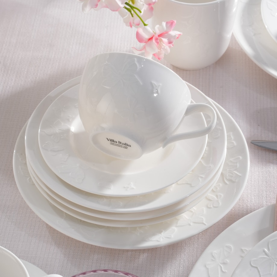 VILLA ITALIA Komplet filiżanek do kawy porcelanowych 200 ml 6 sztuk VANESSA