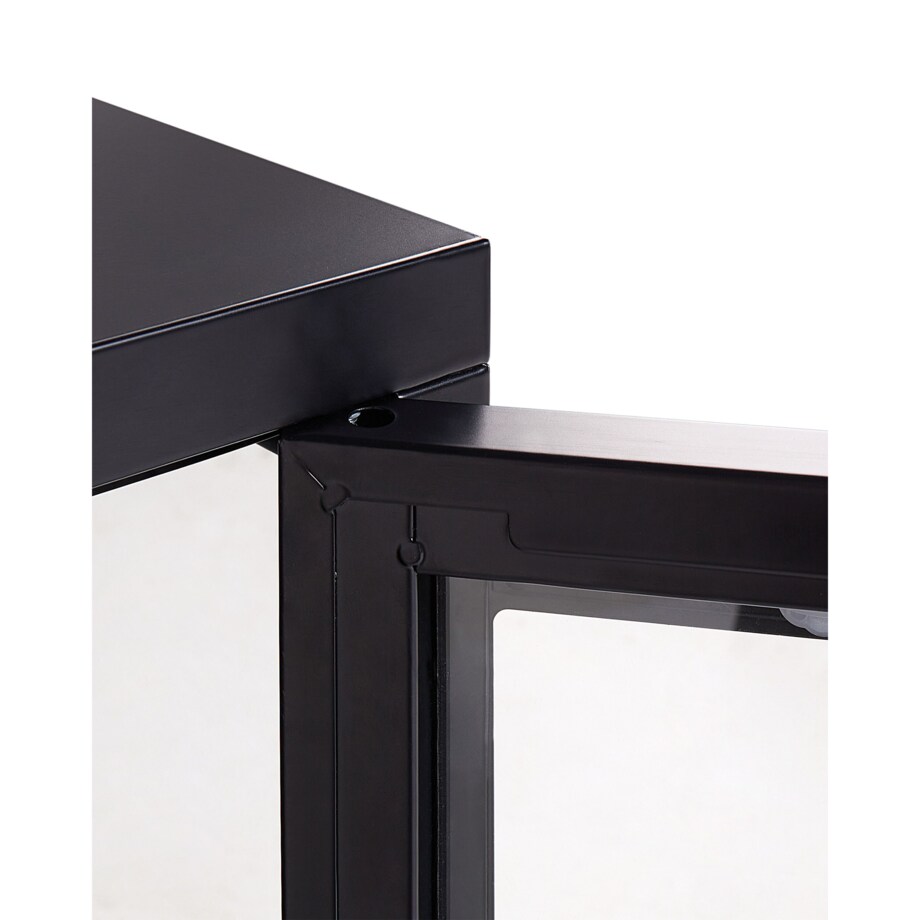 Szafka trzydrzwiowa LED metalowa ze szklaną gablotą czarna NEWPORT