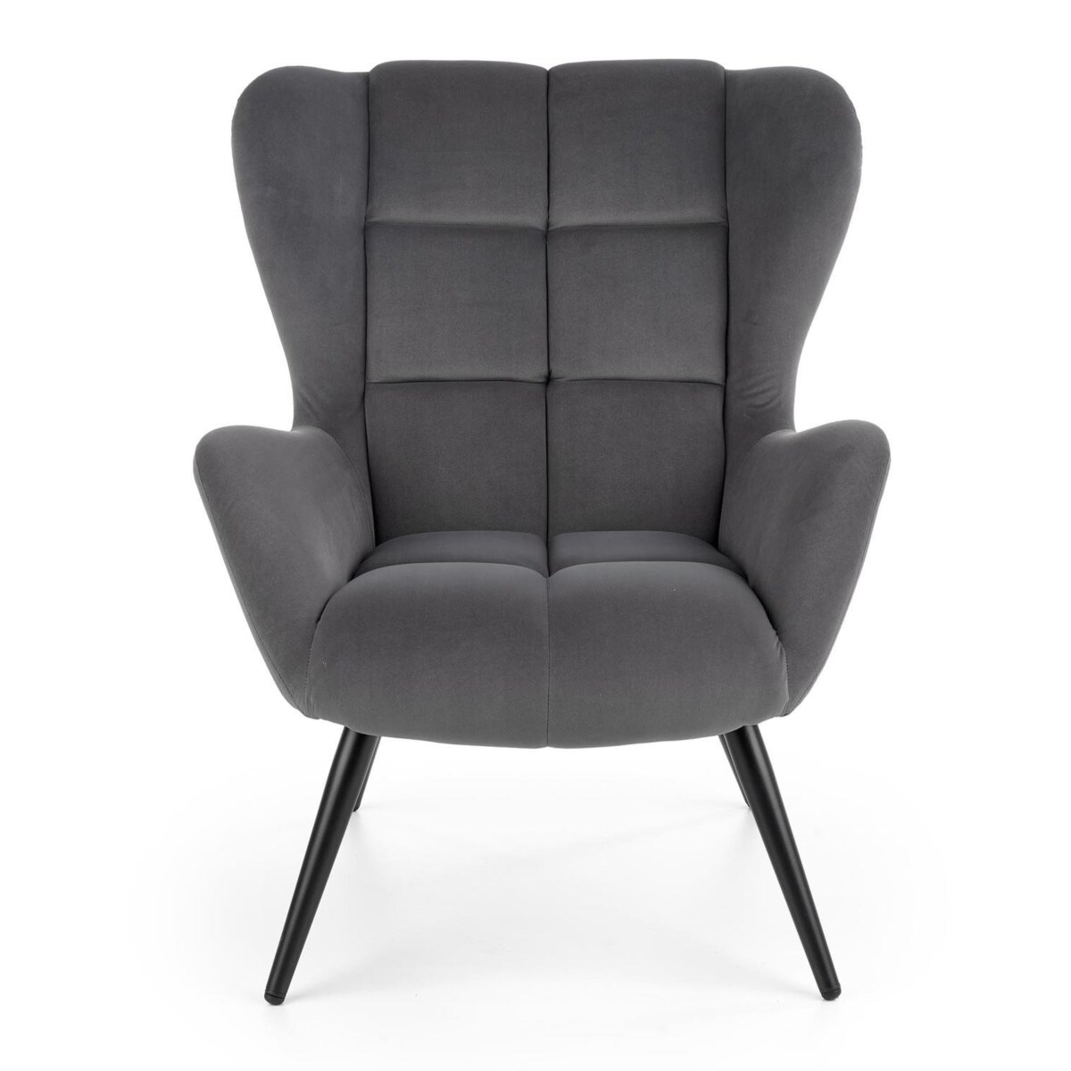 FOTEL WYPOCZYNKOWY Vadis szary ciemny AKSAMITNA TAPICERKA