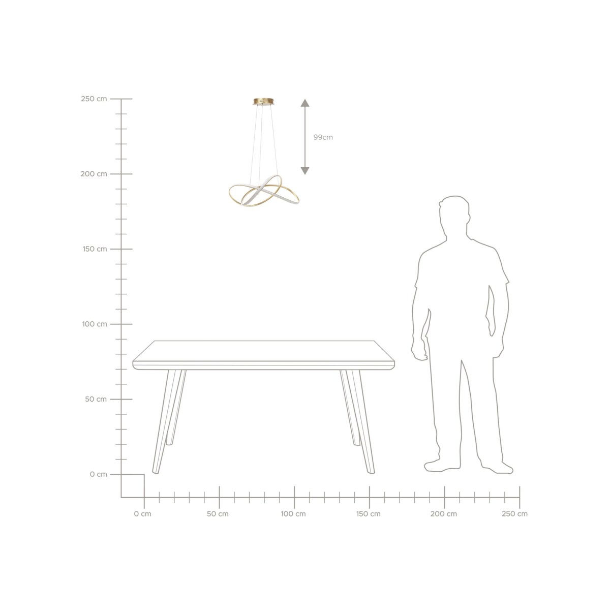 Lampa wisząca LED metalowa złota TUMEN