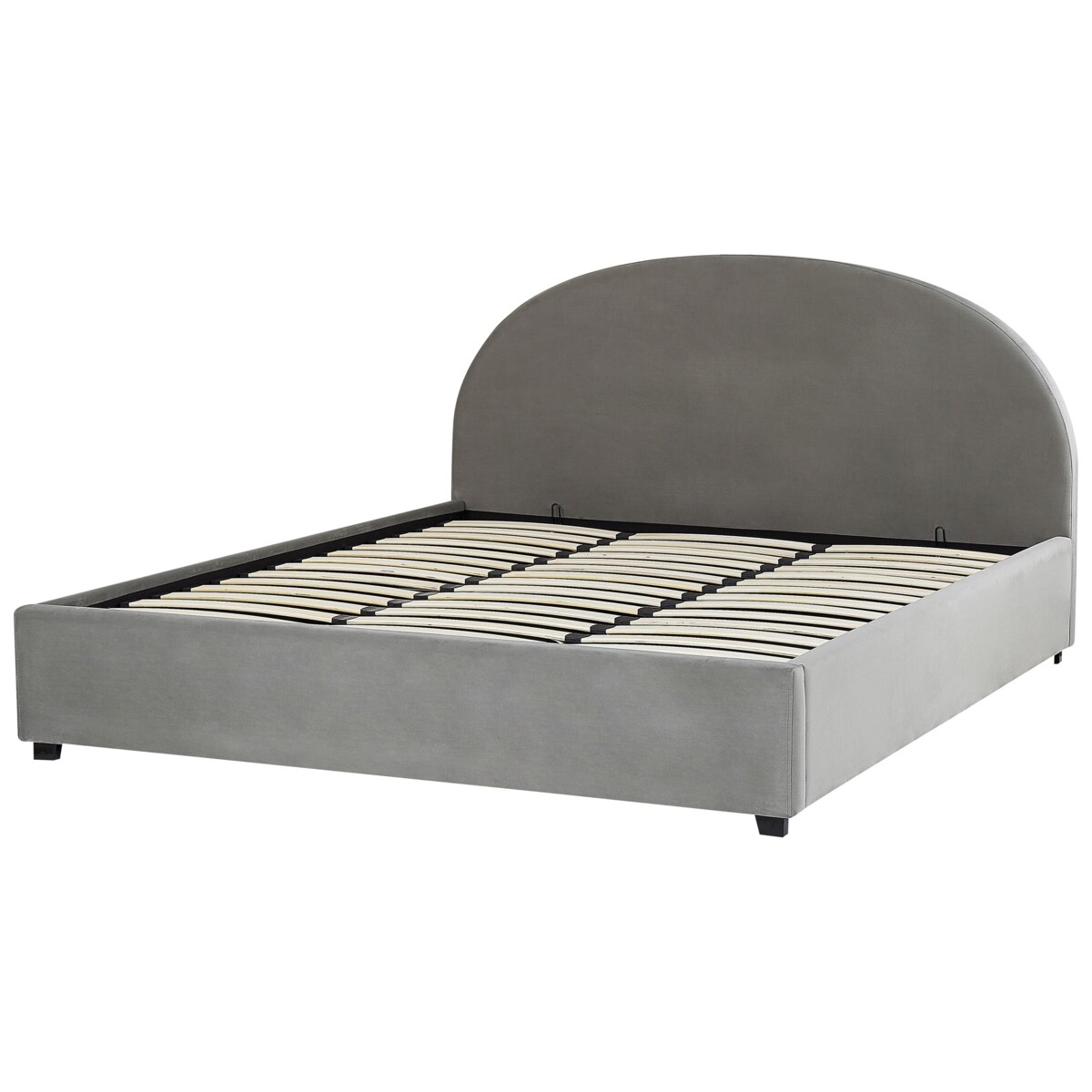 Łóżko z pojemnikiem welurowe 180 x 200 cm szare VAUCLUSE