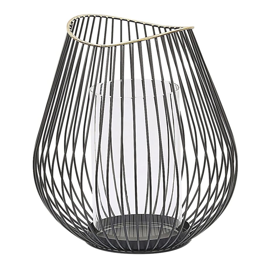 Lampion metalowy 22 cm czarny THURSTON