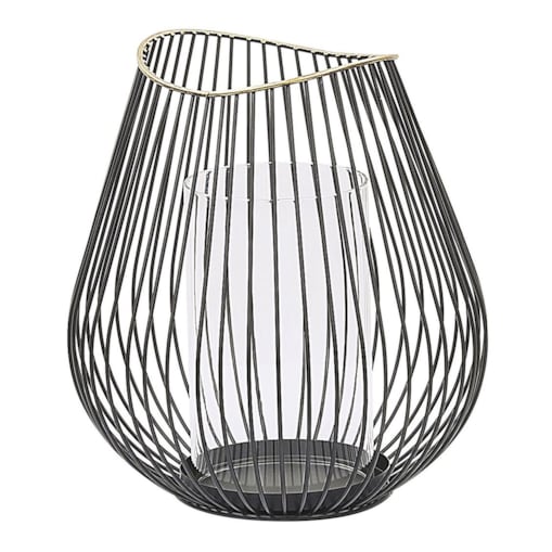 Lampion metalowy 22 cm czarny THURSTON