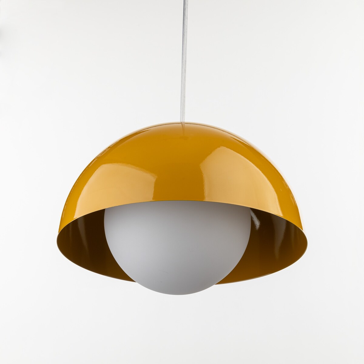 Lampa wisząca TK Lighting BONO OCHRA 10275, ochra/biała, E27, regulowana wysokość 160 cm, średnica 27 cm