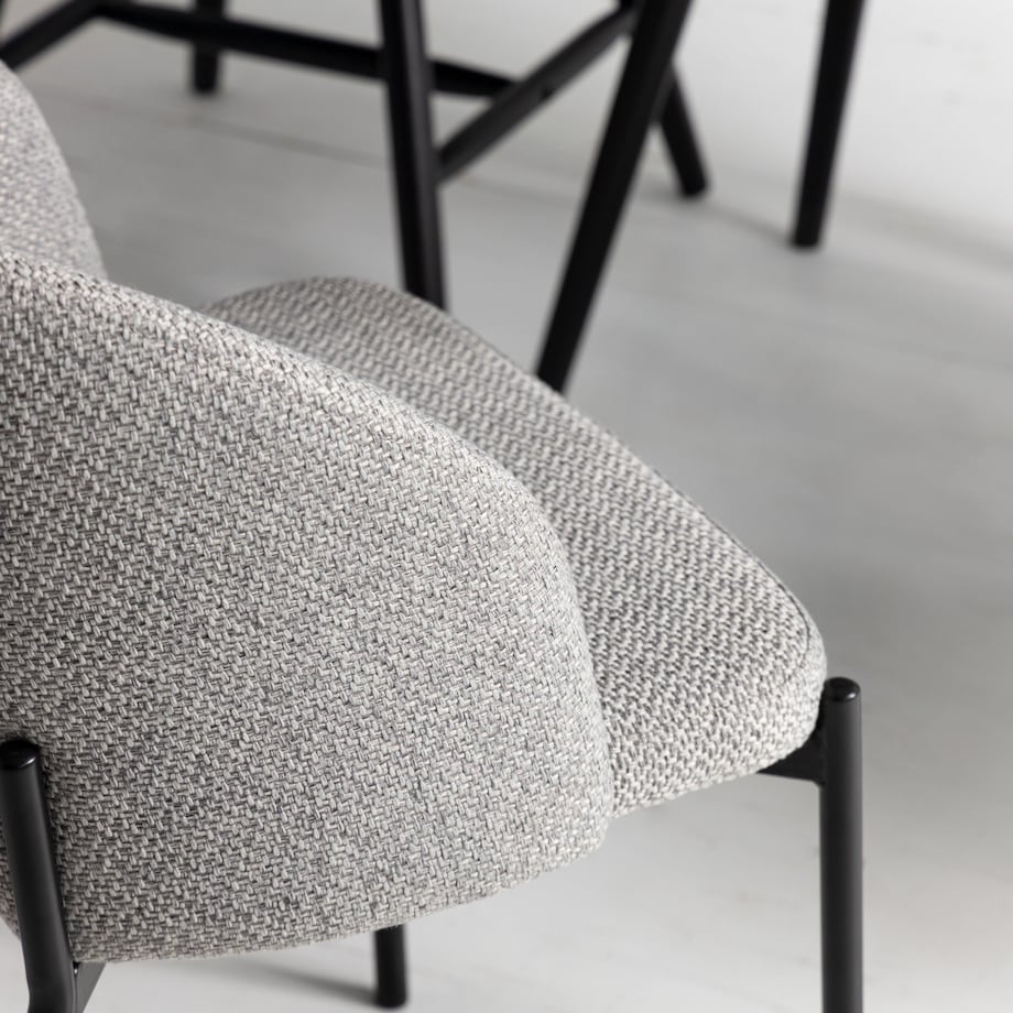 Krzesło tapicerowane szare Cort