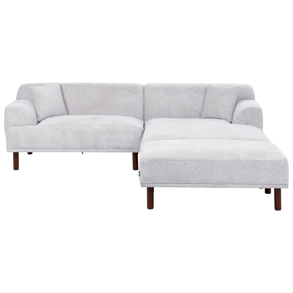 Sofa narożna lewostronna z otomaną HOLT Jasnoszary Lewostronny