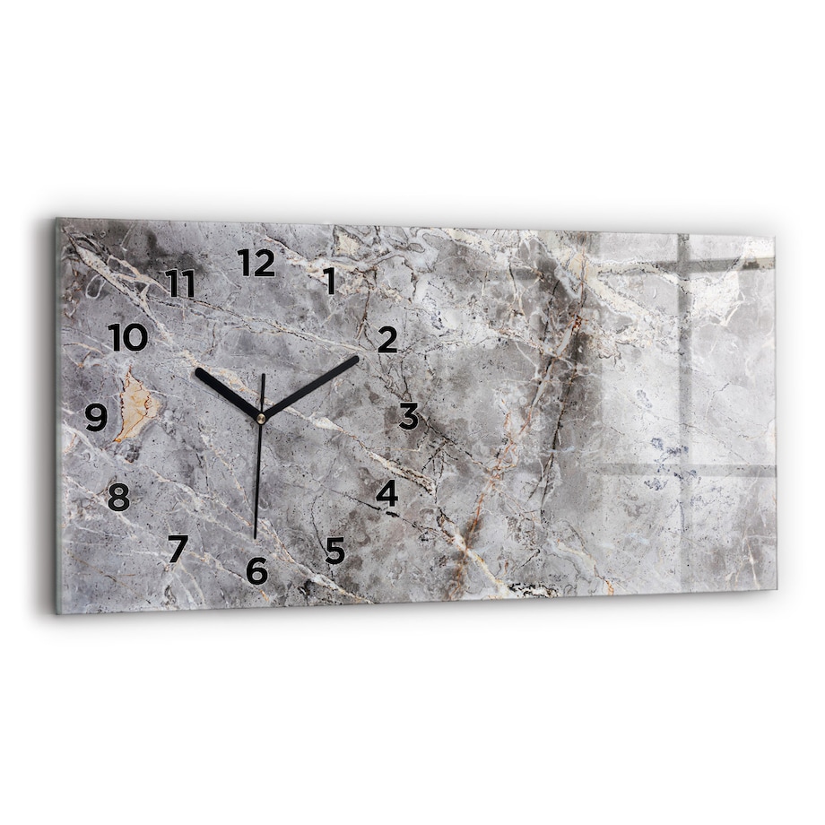 Zegar ścienny Szary Marmur, 60x30 cm