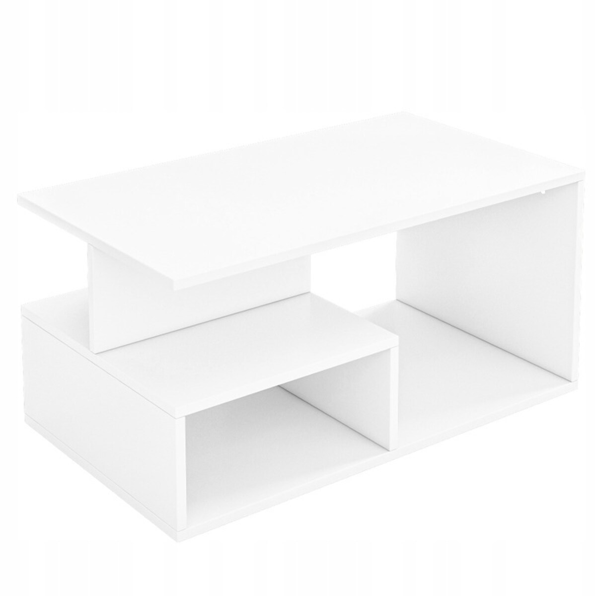 Ława stolik biały kawowy nowoczesny z półką do salonu pokój loft duży 90 cm