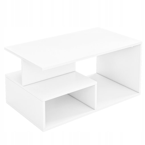 Ława stolik biały kawowy nowoczesny z półką do salonu pokój loft duży 90 cm