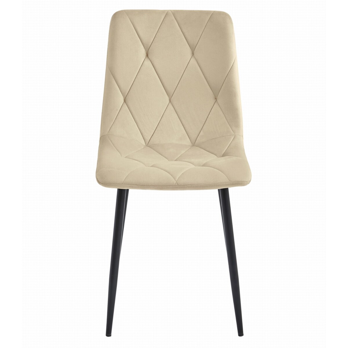 Krzesło Do Jadalni Kuchni Salonu Libra - Jasny Beż Aksamit / Nogi Czarne X 2