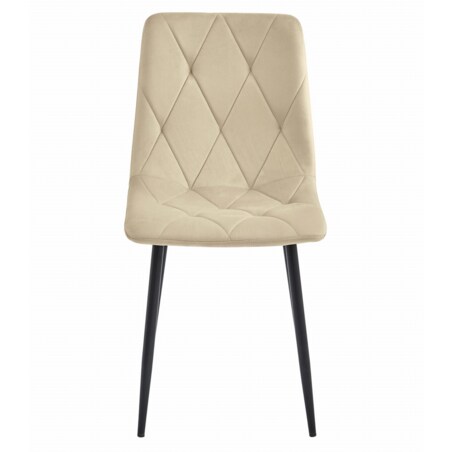 Krzesło Do Jadalni Kuchni Salonu Libra - Jasny Beż Aksamit / Nogi Czarne X 2
