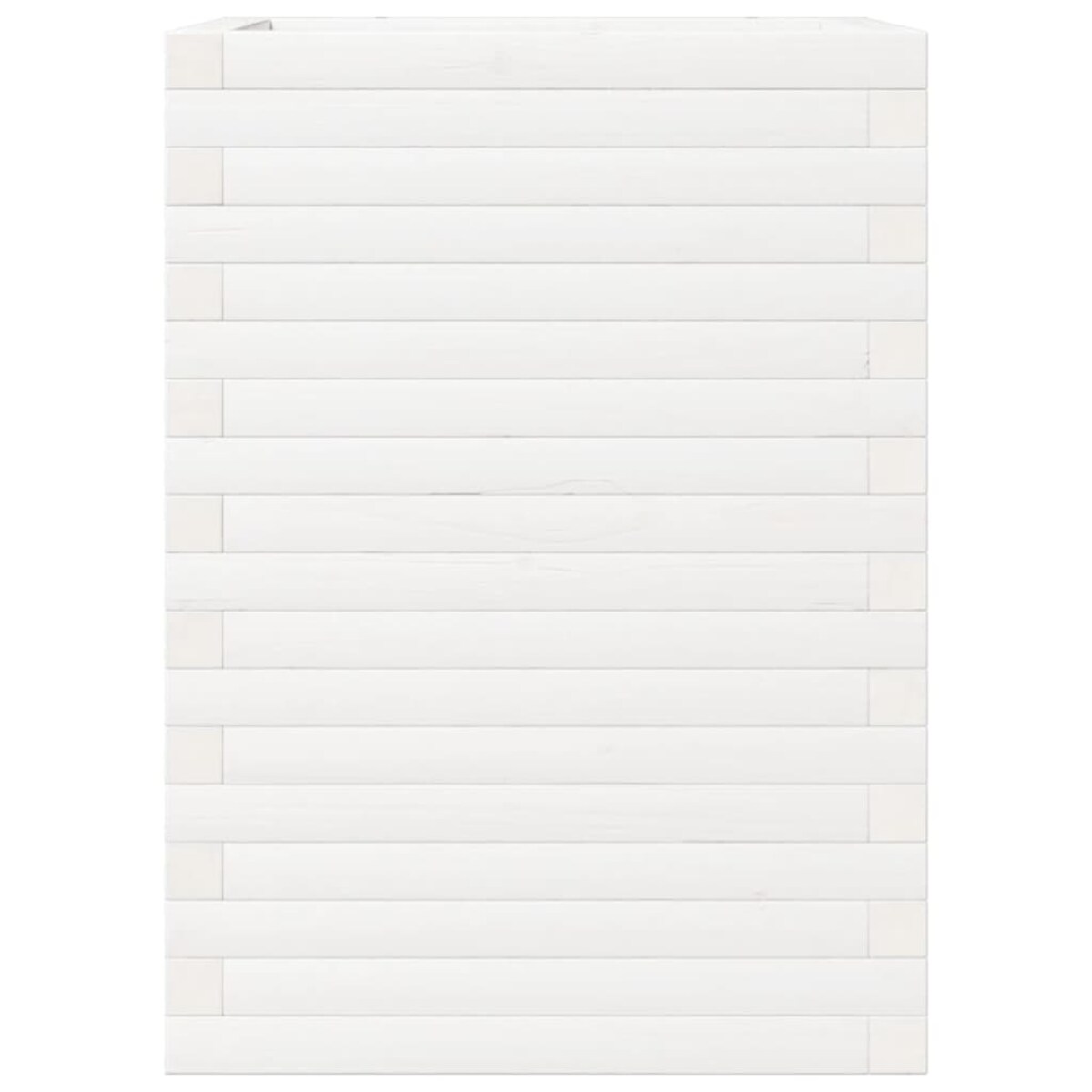 vidaXL Donica ogrodowa, biała, 50x50x68,5 cm, lite drewno sosnowe