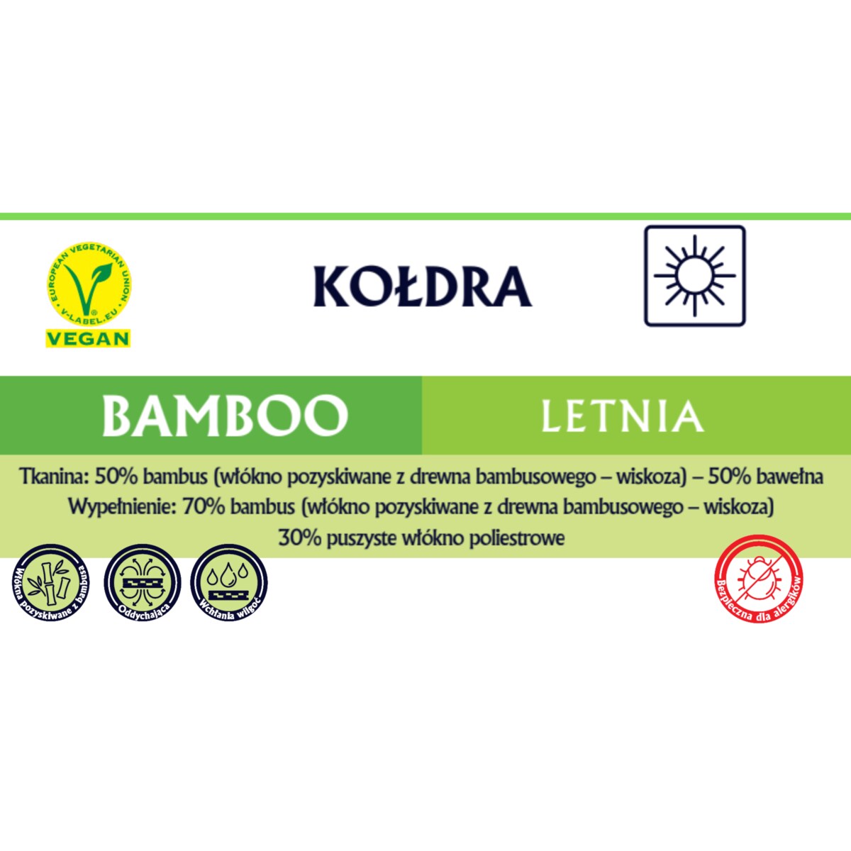 Kołdra letnia 155x200 BAMBOO Senna Home