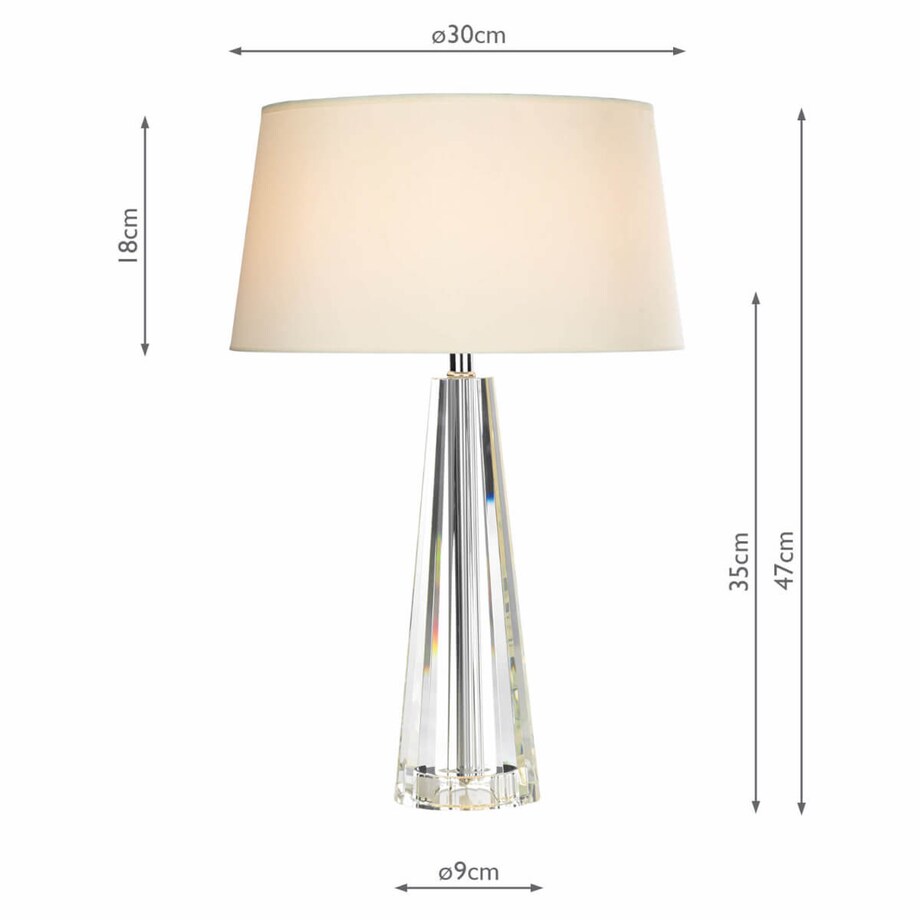 Stołowa lampa Cyprus CYP4208 Dar Lighting do salonu tkanina szkło kryształ biały