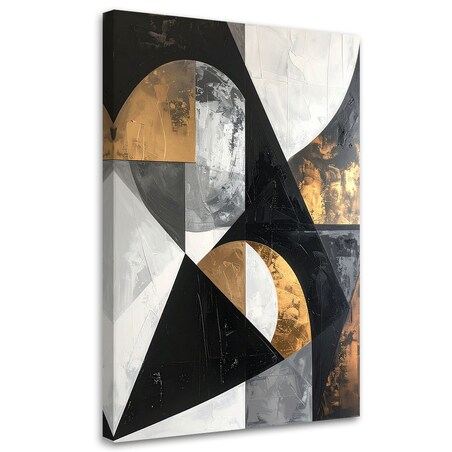 Obraz do salonu sypialni, Abstrakcja tekstura figury geometryczne czarny