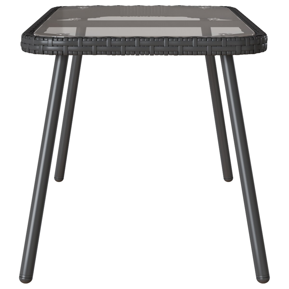Stolik kawowy vidaXL Czarny 90x45x42 cm z polirattanu