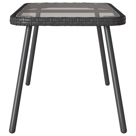 Stolik kawowy vidaXL Czarny 90x45x42 cm z polirattanu