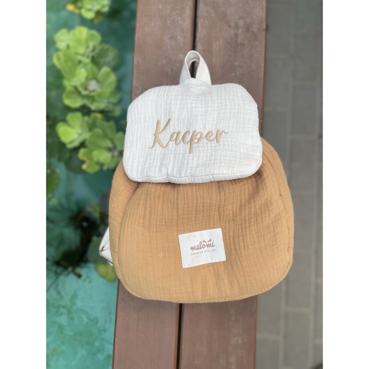 Plecak muślinowy camel