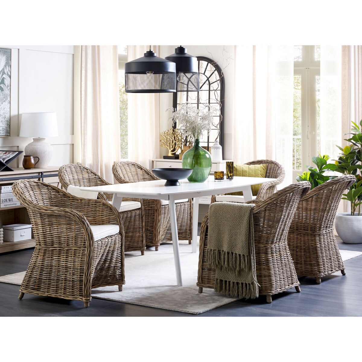 Zestaw 2 foteli ogrodowych rattanowy naturalny SUSUA