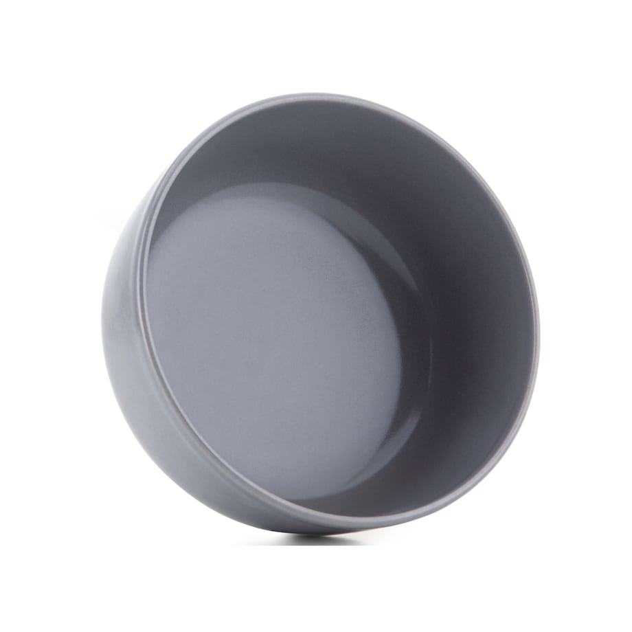 KONSIMO VICTO Zestaw obiadowy 6-osobowy czarno-biały/szaro-biały (24 elementy)