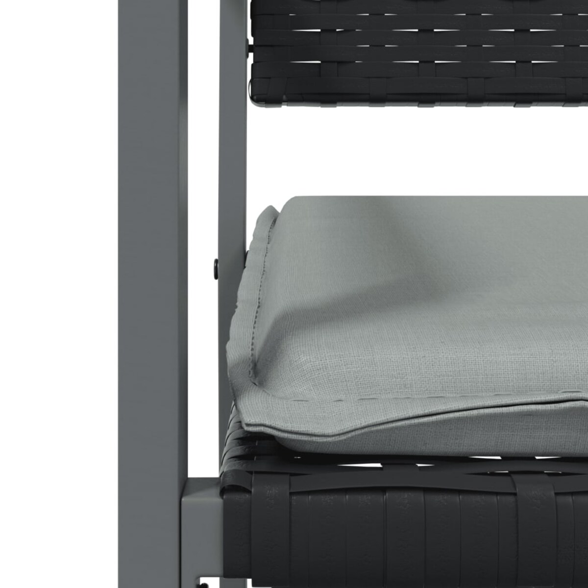 vidaXL Krzesła ogrodowe z poduszkami, 2 szt., czarne, 54x62,5x89 cm