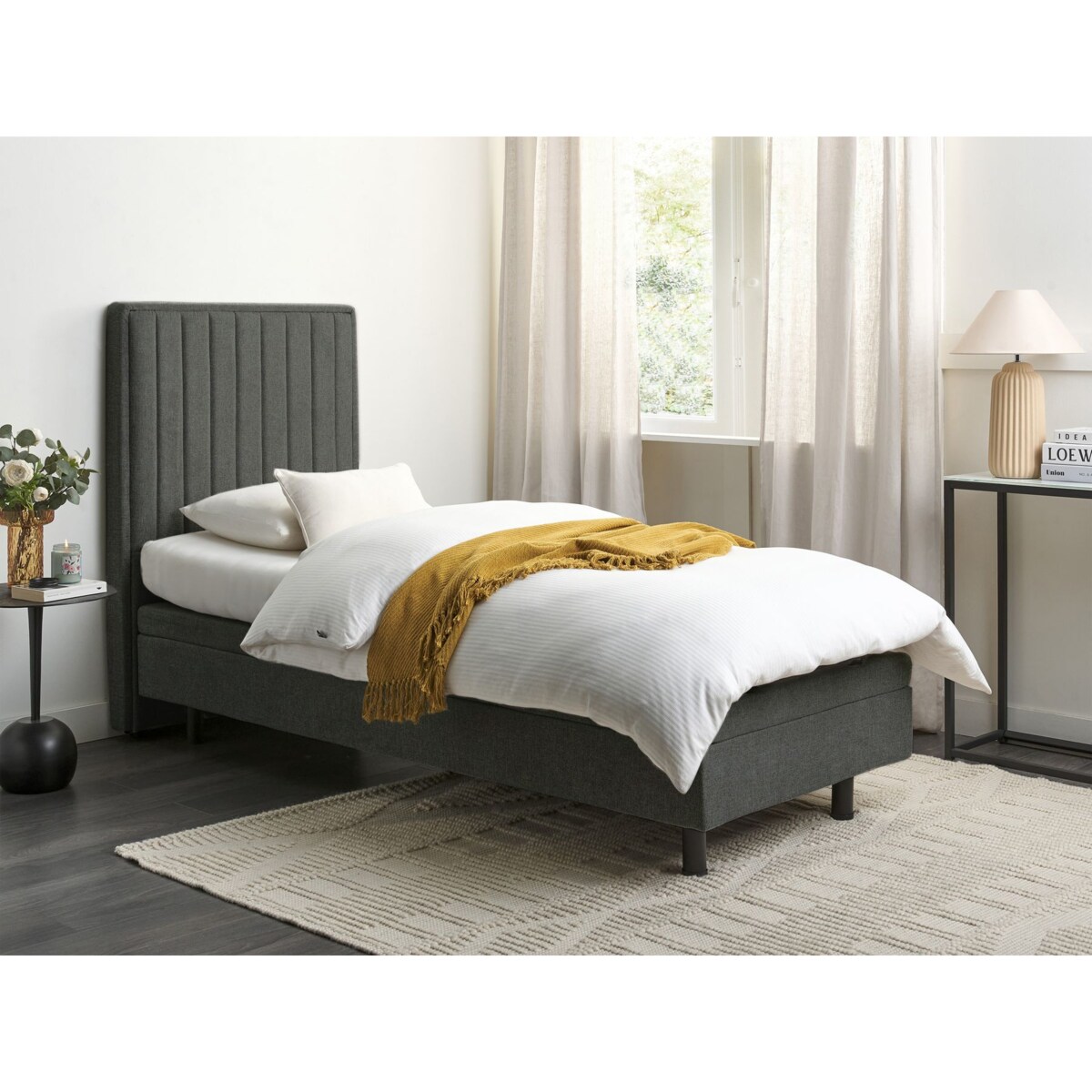 Łóżko regulowane DUKE II 90 x 200 cm Ciemnoszary