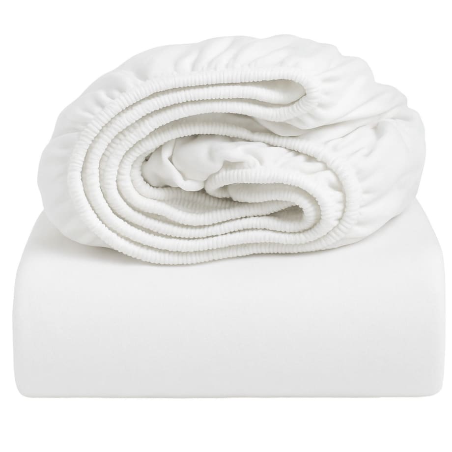 Prześcieradło z gumką JERSEY 180x200 25 cm WYSOKIE POLSKIE GRUBE BIAŁE bawełna czesana