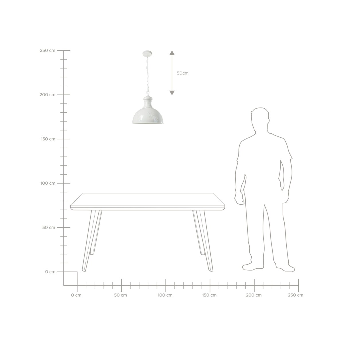 Lampa wisząca DIDESSA Metal Złamana biel