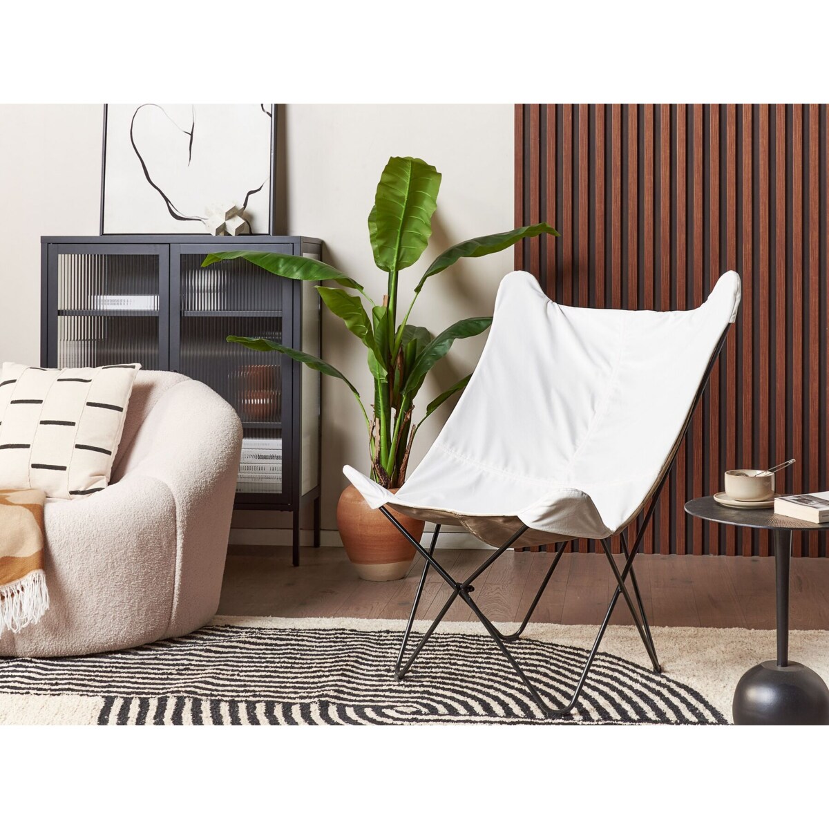 Fotel welurowy biały NYBRO