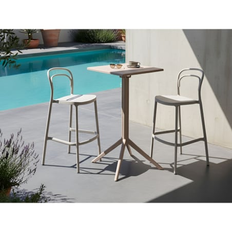 Stolik ogrodowy barowy LEMNOS 60 cm 60 cm Beżowy
