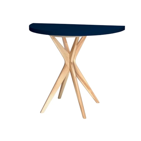 Stół półokrągły CUTTI 90x90 rozkładany granatowy/jesion