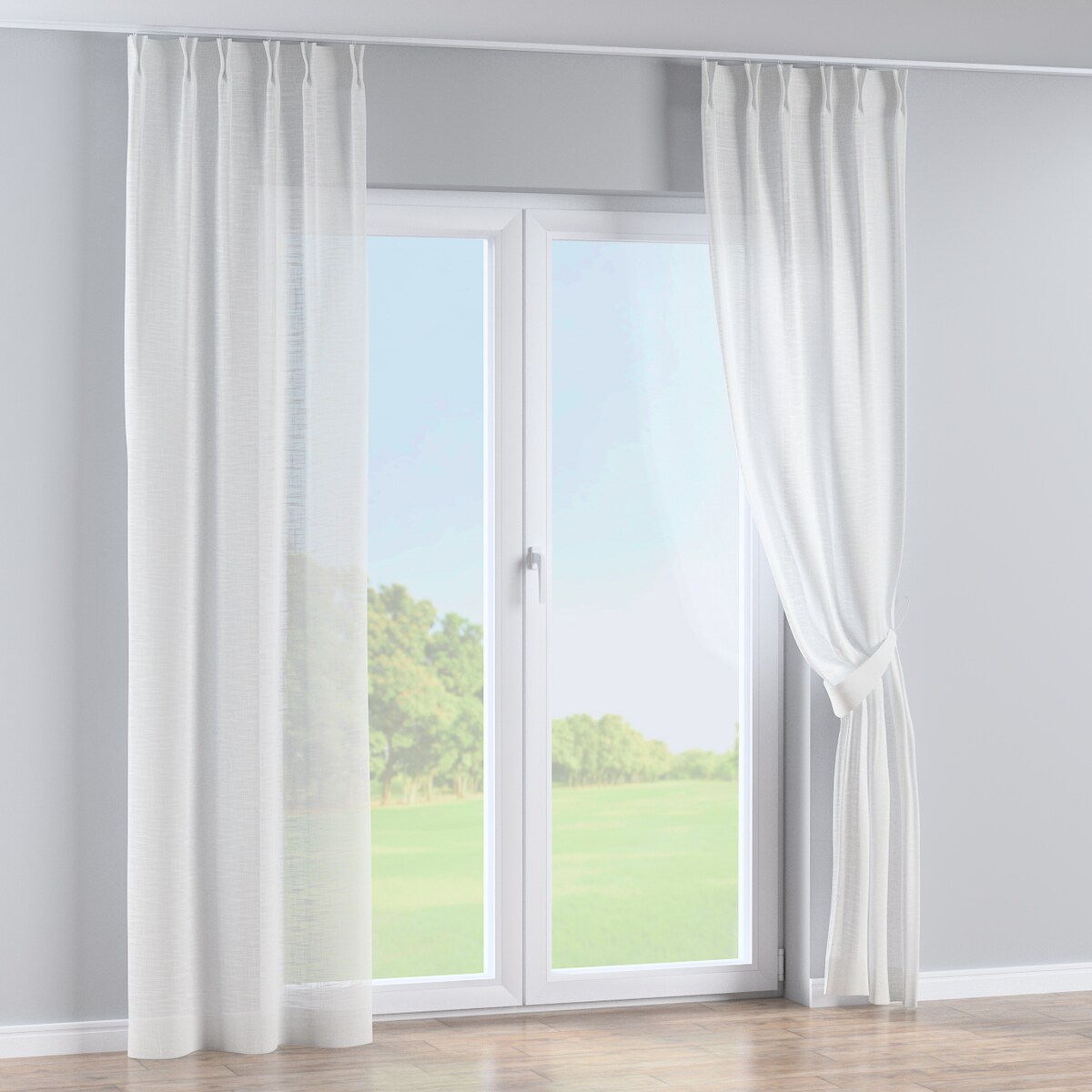 Zasłona na haczykach flex podwójnych 130x245 prześwitujący ecru