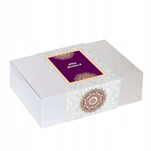 Klasyczny Duży kawowy ZESTAW BOX z czekoladowym sercem DLA BABCI PREZENT