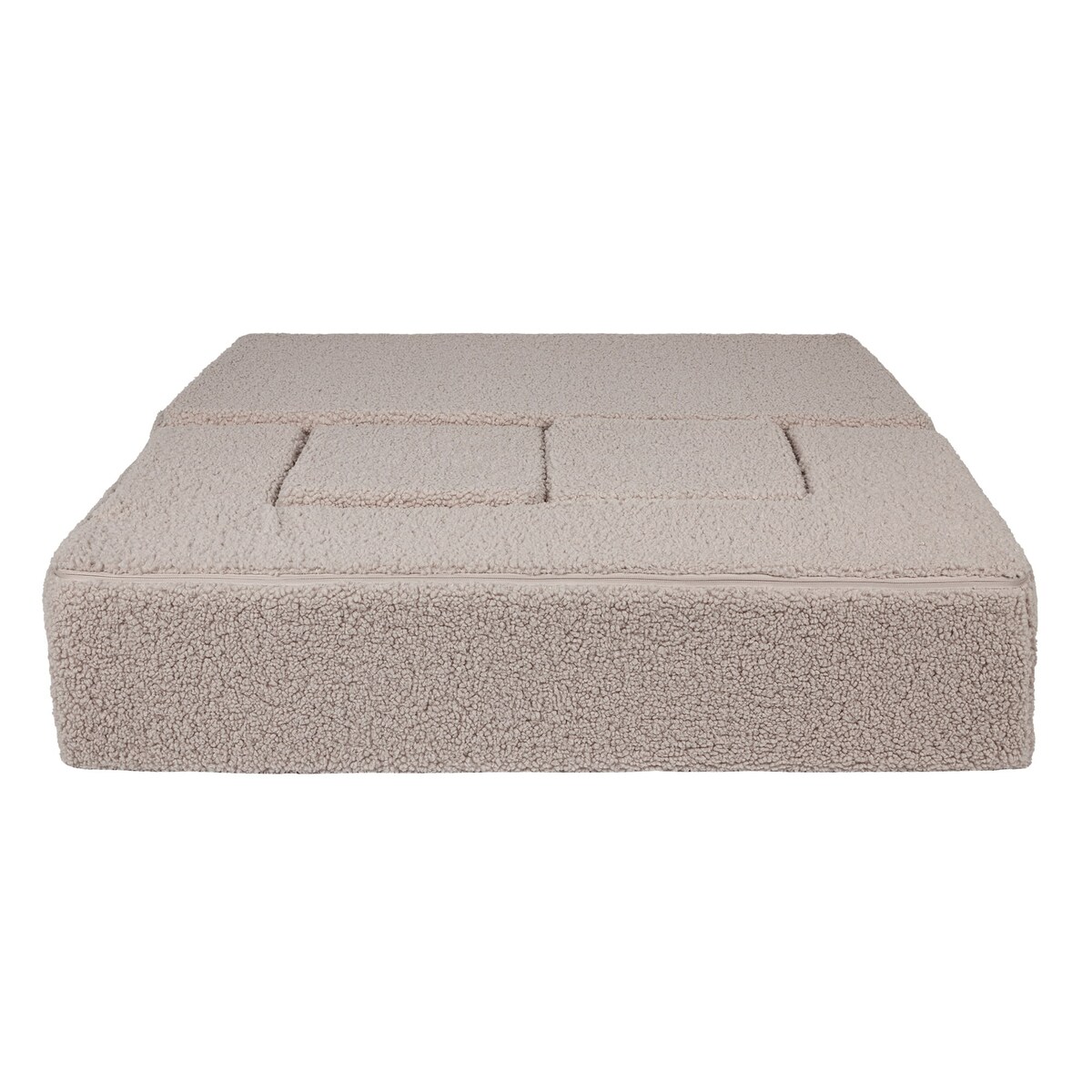 Piankowa Sofa Kostka dla Dzieci - Sofa do Pokoju Dziecięcego, Bearly, Jasnoszara