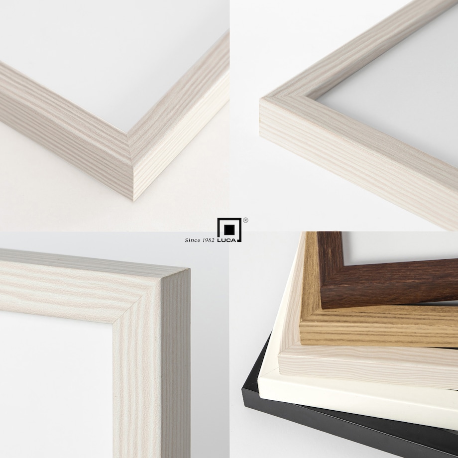 Biała z przetarciami ramka na zdjęcia 40x50 cm wisząca poziom pion rama MDF z plexi klasyczna ramka