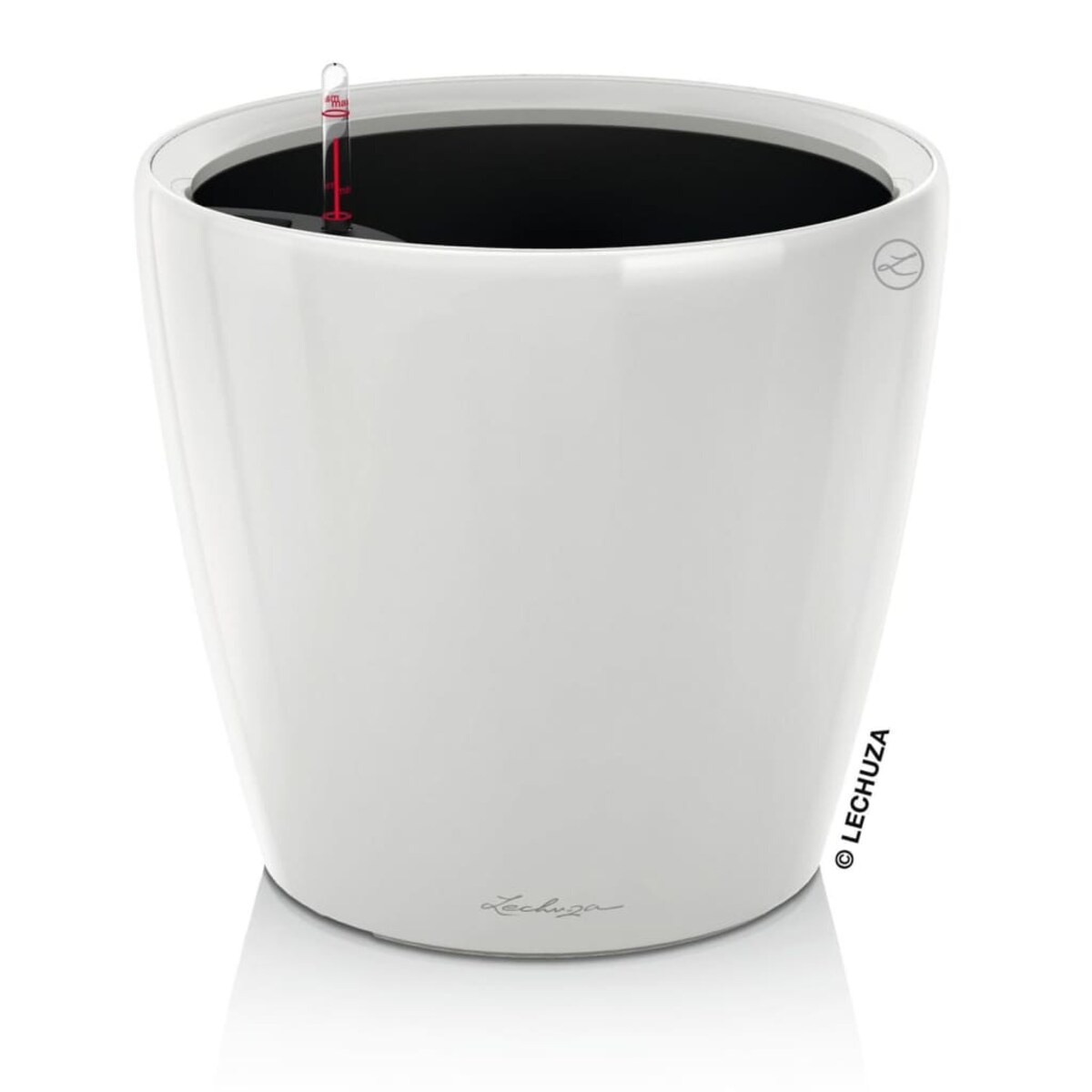 LECHUZA Doniczka CLASSICO LS 21 ALL-IN-ONE, wysoki połysk, biała