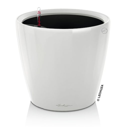 LECHUZA Doniczka CLASSICO LS 21 ALL-IN-ONE, wysoki połysk, biała