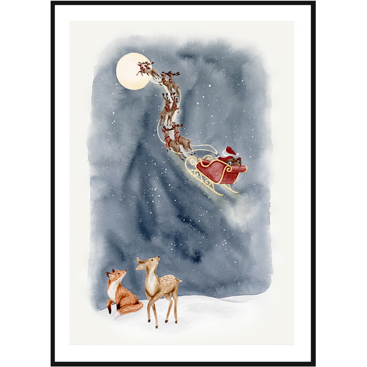 Poster Story, Plakat, Obraz - Sanie Mikołaja, wymiary 60 x 84 cm