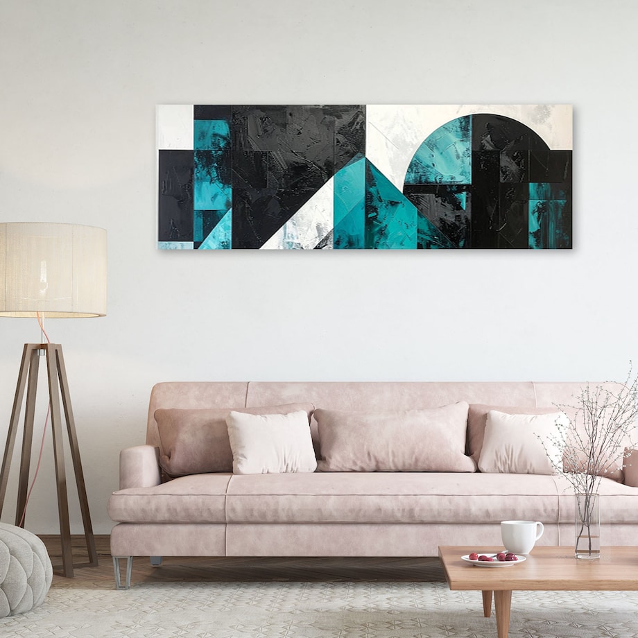 Obraz do salonu biura kuchni, Abstrakcyjne koła kształty turkusowy