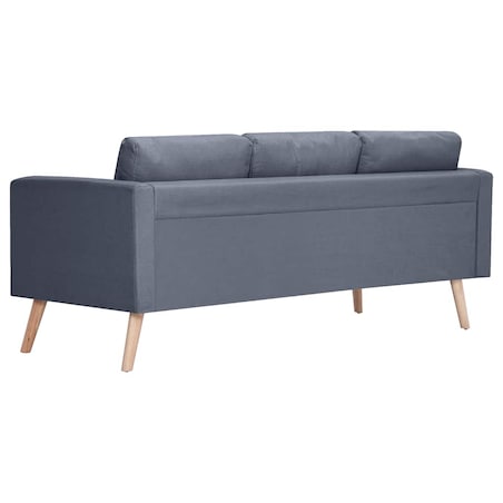 vidaXL Sofa 3-osobowa, materiałowa, ciemnoszara