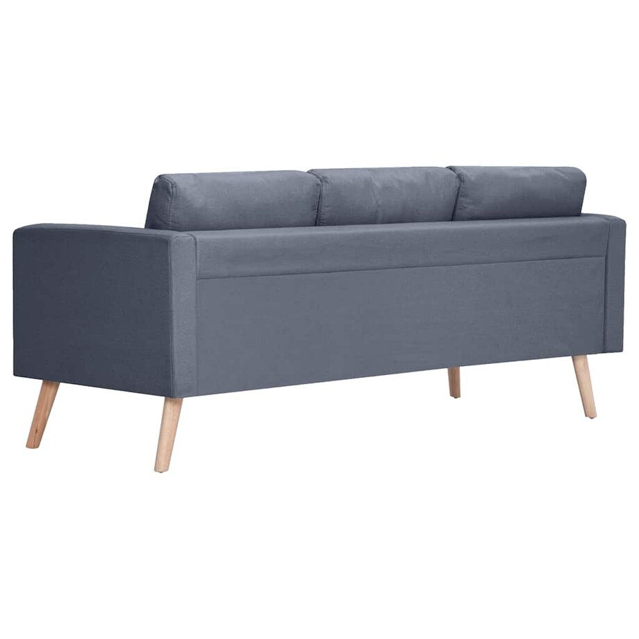 vidaXL Sofa 3-osobowa, materiałowa, ciemnoszara